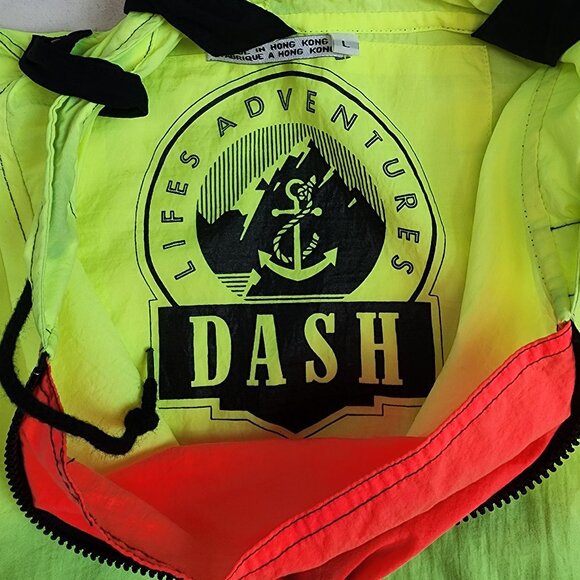 Vintage 80s DASH Life Adventure Nylon Windbreaker Mens Large - Picture 2 of 6
